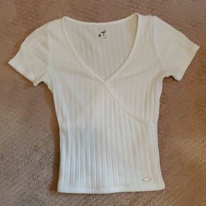 Ribbed surplice crop top